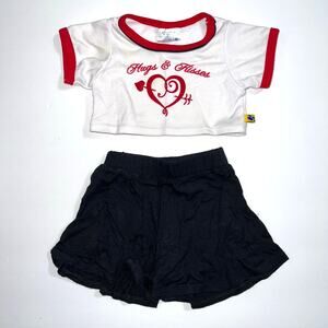 Build A Bear Workshop Hugs and Kisses Outfit Valentines T Shirt and Shorts